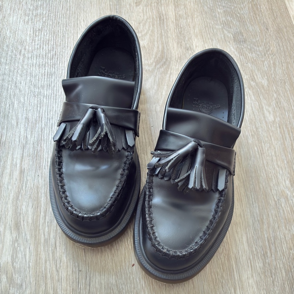 Dr. Martens Black Tassel Slip-On Loafers